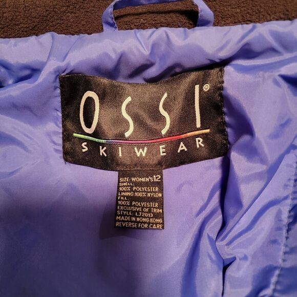 VINTAGE Ossi Skiwear Belted Ski Jacket blue size 12 - Picture 3 of 3